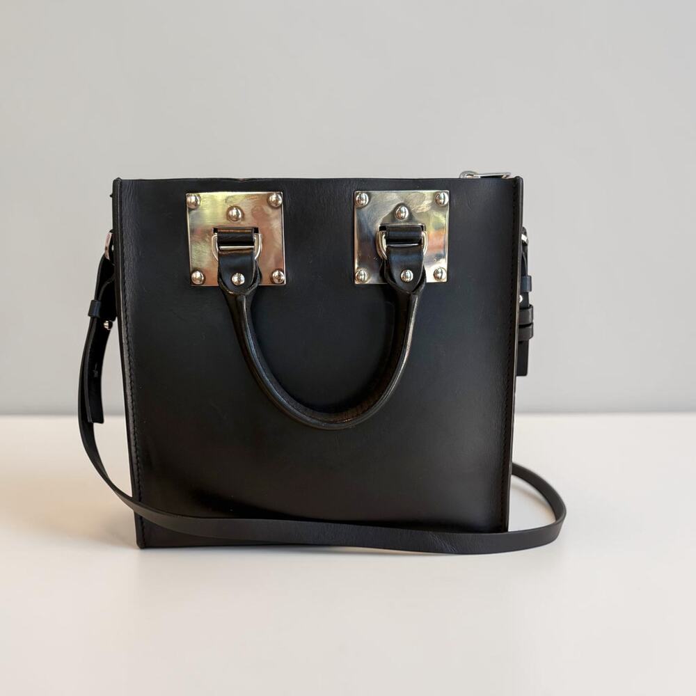 Sophie Hulme Black Albion Square Tote—Medium